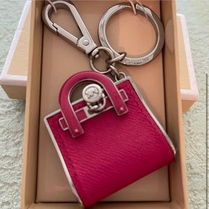 Michael Kors Hamilton Bag Charm Fushia Key Chain